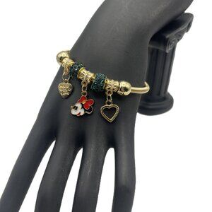 NWOT Gold Colored Minnie Mouse Inspired Stretch Bracelet